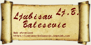 Ljubisav Balešević vizit kartica